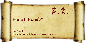 Perci Kunó névjegykártya